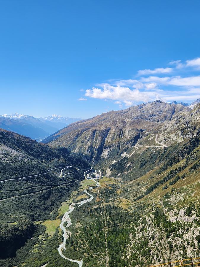 The view from the Furka down to Gletsch and the Rhone valley